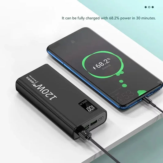 120W 200000mAh Portable Power Bank with Digital Display - High Capacity Fast Charger for Smartphones & Tablets