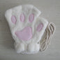 Cute Cat Paw Fingerless Mittens Plush Half-Finger Warm Fluffy Gloves for Women & Unisex