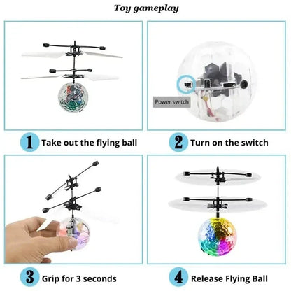 Colorful LED Sensing Flying Ball – Gesture Controlled RC Crystal Ball Toy