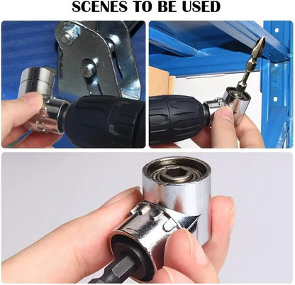 105 Degree Hex Bit Adapter Adjustable Right Angle Screwdriver Socket Holder for Drill Bits