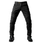 Men's Motorcycle Riding Pants with Detachable Knee and Hip Protectors Four-Season Casual Jeans