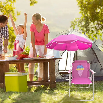 Kids' Folding Beach Chair with Umbrella and 50 kg Load Limit