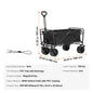 Collapsible Folding Wagon Cart — All-Terrain Beach & Camping Utility Wagon with Drink Holder & Storage Pockets