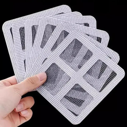 Disposable Shower Hair Catchers Mesh Drain Covers Stick-On Sink & Floor Strainers