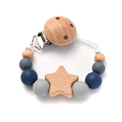 Baby Pacifier Chain Clip Silicone Teether Beads Soother Toy