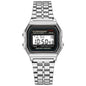 Rose Gold Retro Digital LED Women's Watch - Rectangular 32mm Case, Water-Resistant 3ATM