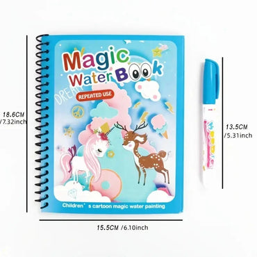 Watercolor Painting Magic Book Reusable for Children Animal Cartoon Painting Book Suitable for Children's Education and Learning