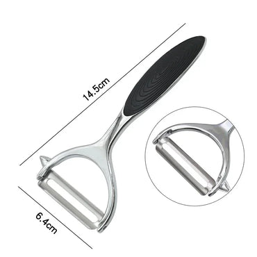 Stainless Steel Vegetable Peeler – Multi-Function Julienne, Serrated & Straight Blades for Potatoes, Carrots & Fruit