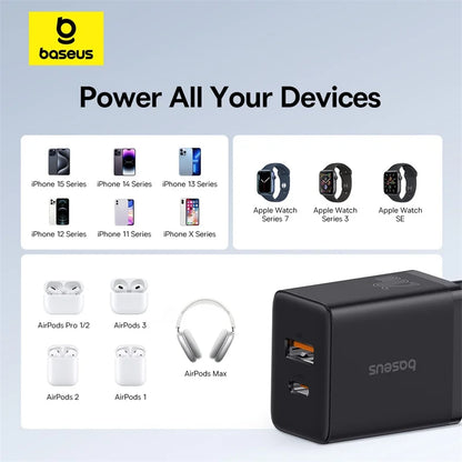 20W USB-C Fast Charger Dual Port PD Quick Wall Adapter – Compact Travel Charger for iPhone and Android
