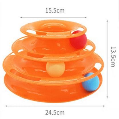 Interactive Cat Turntable Toy — 3- or 4-Layer Spinning Teaser for Cats, Self-Play Boredom Reliever