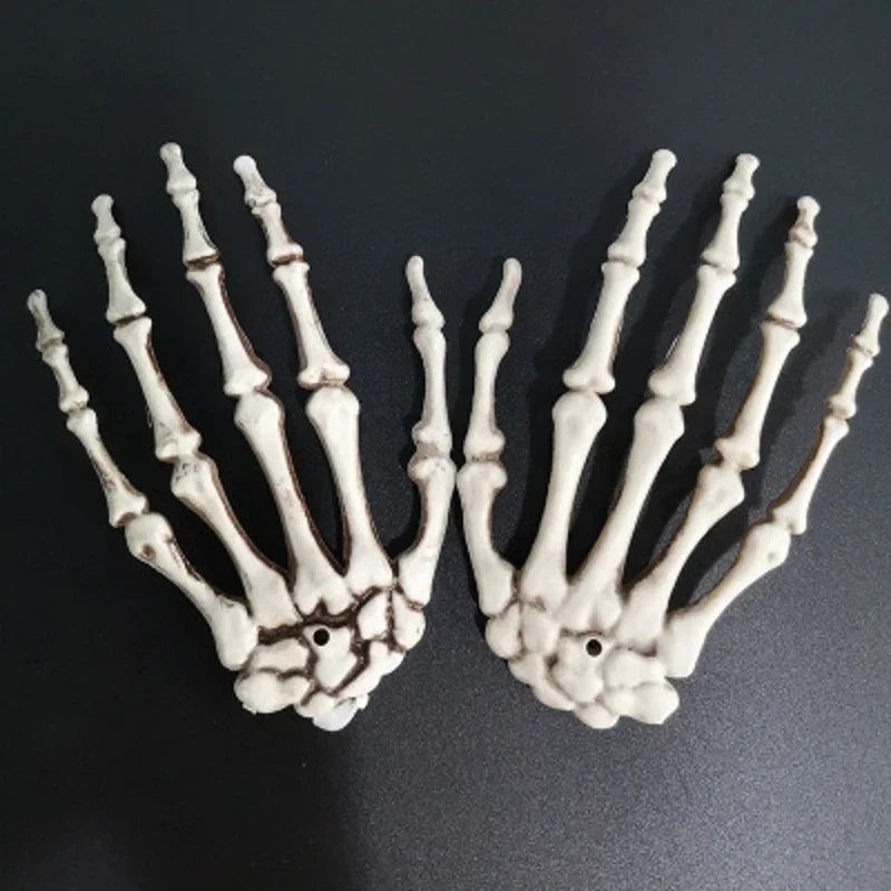 Plastic Skeleton Hand Decoration, 12 x 9cm, 2 or 4 Pieces