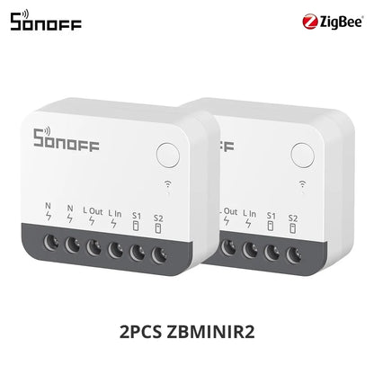 SONOFF ZBMINIR2 Extreme Zigbee Smart Switch Detach Relay External Switch Remote Control via eWeLink Compatible With Zigbee Hub