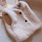 Kids Faux Lamb Wool Vest – Plush V-Neck Sleeveless Coat for Boys & Girls, Warm Autumn Winter Waistcoat