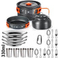 Lightweight Aluminum Camping Cookware Set – Nonstick Pot & Pan for 2-4 People with Mesh Carry Bag