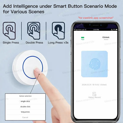 Zigbee Smart Push Button Wireless Scene Switch Home Automation Scenario Controller Battery Powered Work With Zigbee2MQTT Ewelink