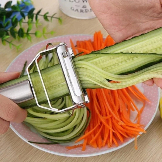 Multifunctional Stainless Steel Vegetable Peeler & Julienne Slicer for Potatoes, Carrots & Cucumbers
