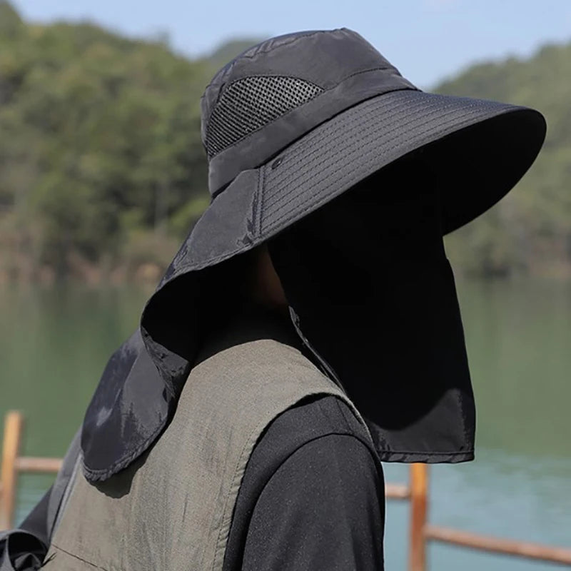 UV Protection Sun Hat with Neck Flap – Outdoor Fishing, Hiking & Camping Cap for Men & Women, Bucket Hat Visor, 6 Colors