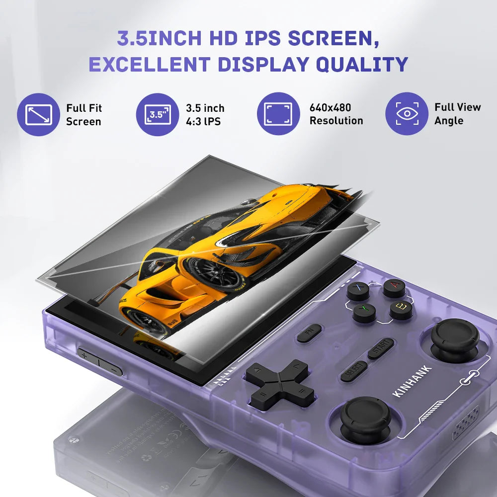 Retro Handheld Game Console 3.5-Inch (8.9 cm) IPS 500-nit Screen 16,000+ Games PS1 PSP N64 DC SS Emulators