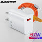 67W USB GaN Fast Charger - High-Speed Portable Wall Adapter with USB-C & USB-A Quick Charge for Smartphones