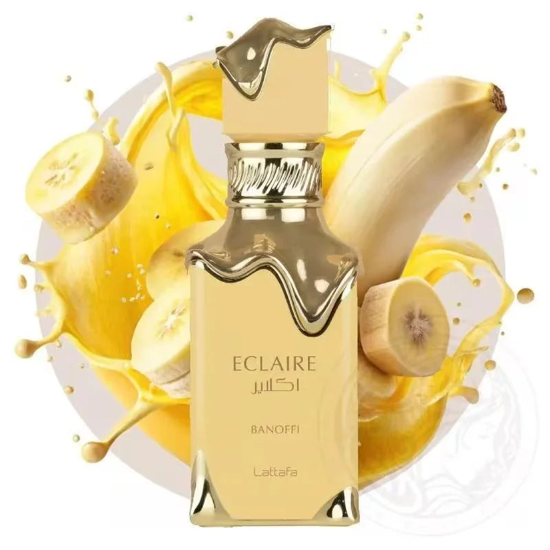 Lattafa Eclaire Banoffi Eau de Parfum for Women – Gourmand Sweet Fruity Musky Long-Lasting Fragrance, 100ml