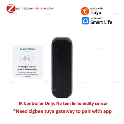 Zigbee IR Remote Control Wireless Universal Infrared Blaster Temperature Humidity Sensor Zigbee2mqtt TUYA Smart Life Automation
