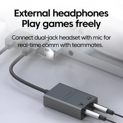 USB/USB-C to 3.5mm External Sound Card Adapter — Mic & Headphone for Laptop, MacBook, PC