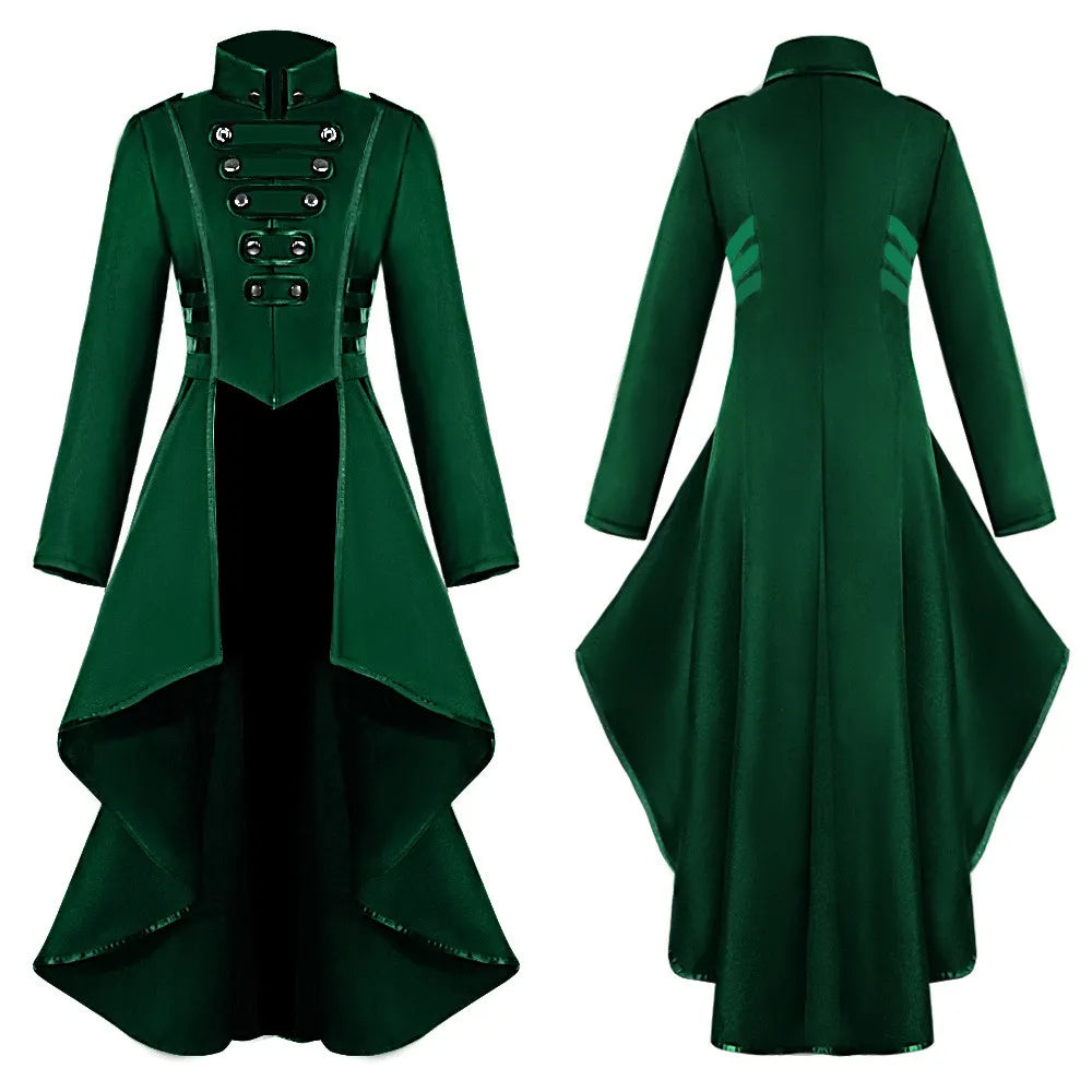 Women’s Gothic Steampunk Tailcoat Jacket, Halloween Costume