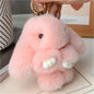 15cm Rabbit Fur Keychain – Cute Bag & Car Pendant Accessory for Women