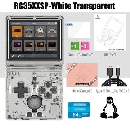 3.5-inch (8.9 cm) Flip Handheld Game Console – 64GB, 64‑Bit Linux IPS Clamshell Retro Gaming with WiFi & HDMI