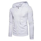 Men's Slim-Fit Zipper Hoodie Jacket – Autumn/Winter Long Sleeve Knit Polyester