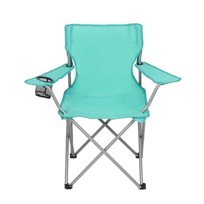Quad Folding Camp Chair with Cup Holder, Green Sea