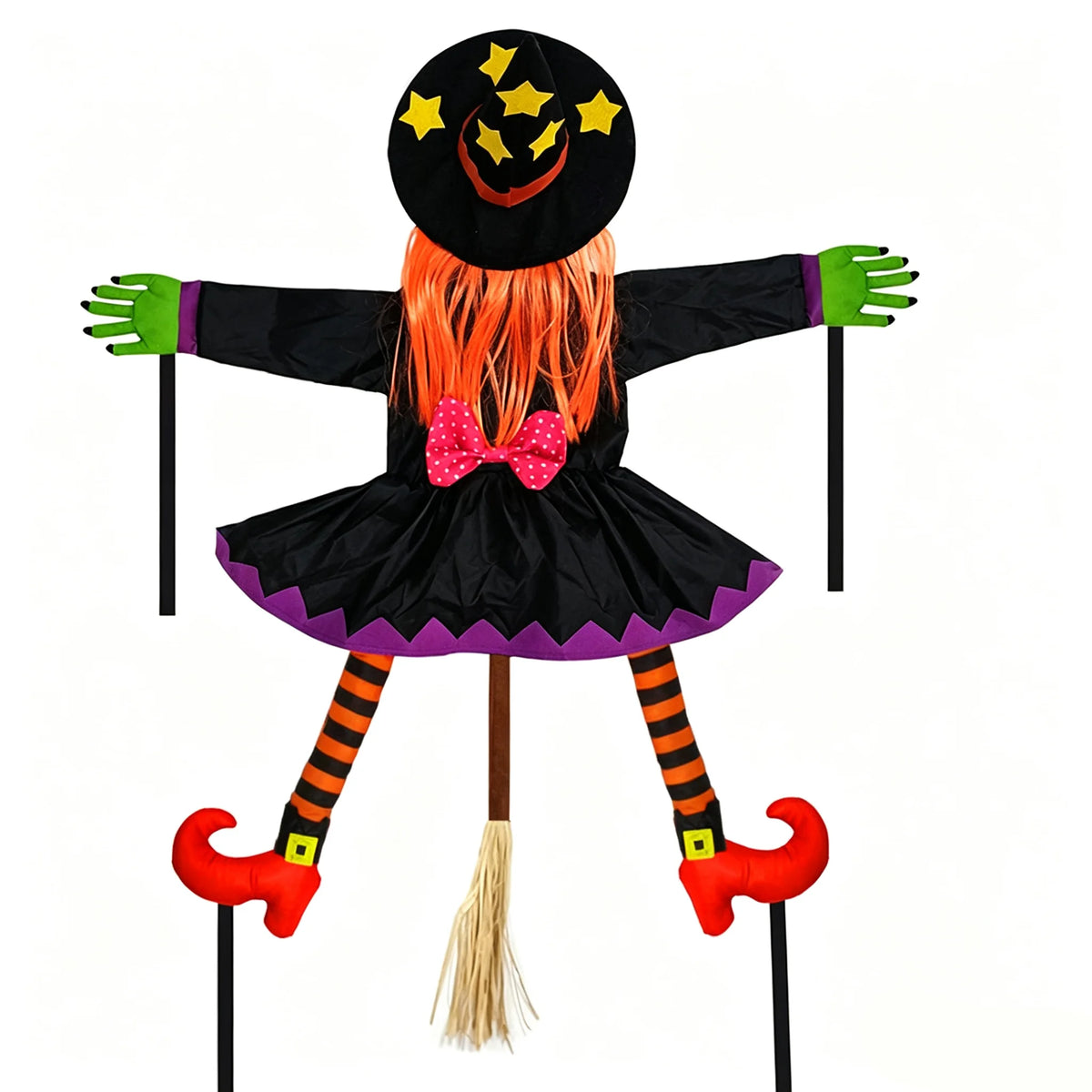 Halloween Witch Crashing Into Tree Decoration - 100 x 110 cm