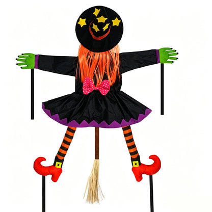 Halloween Witch Crashing Into Tree Decoration - 100 x 110 cm