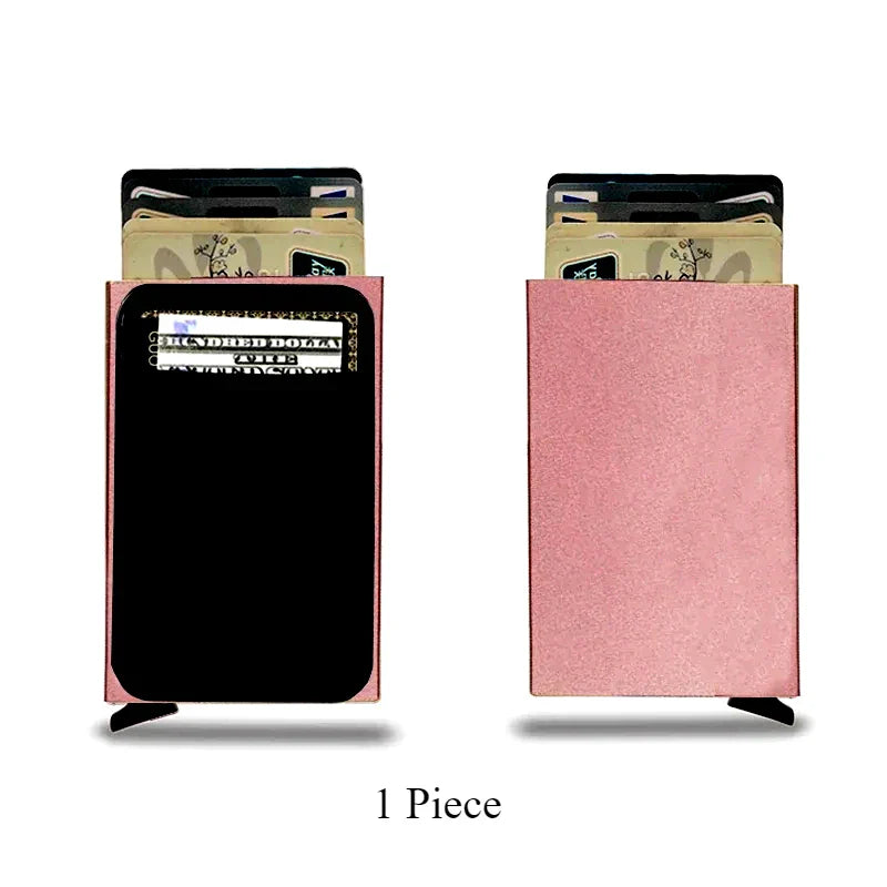 Slim RFID Blocking Credit Card Holder Wallet for Men Anti-Theft Metal Money Card Case