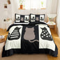 3-Piece Cute Cat Duvet Cover Set - Single-Sided Printed Cartoon Comforter Cover with Pillowcases