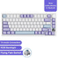 82-Key Hot-Swappable Mechanical Keyboard with Rotary Volume Knob, USB Wired & 2.4GHz Wireless, Monochrome Backlight