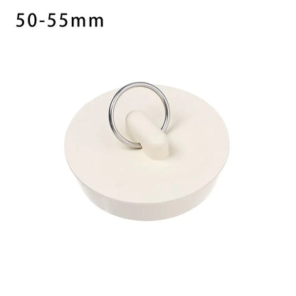Universal Rubber Sink & Bathtub Drain Stopper Plug — Leakproof Floor Drain Strainer, White