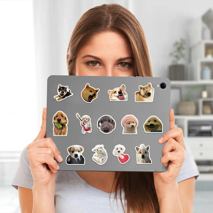 100/200Pcs Funny Kawaii Cat Stickers Animal Dog Laptop Scrapbook Decoration Decals Stationery Waterproof Graffiti Sticker Kids