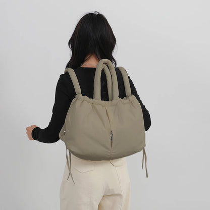 Shunmaii Puffer Tote Bag for Women - Nylon, Large Capacity, Adjustable Strap, Shoulder/Crossbody/Handheld, 47x14x28cm - 10 Colors
