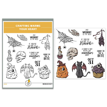 Halloween Transparent Silicone Stamp Set, Coded Designs