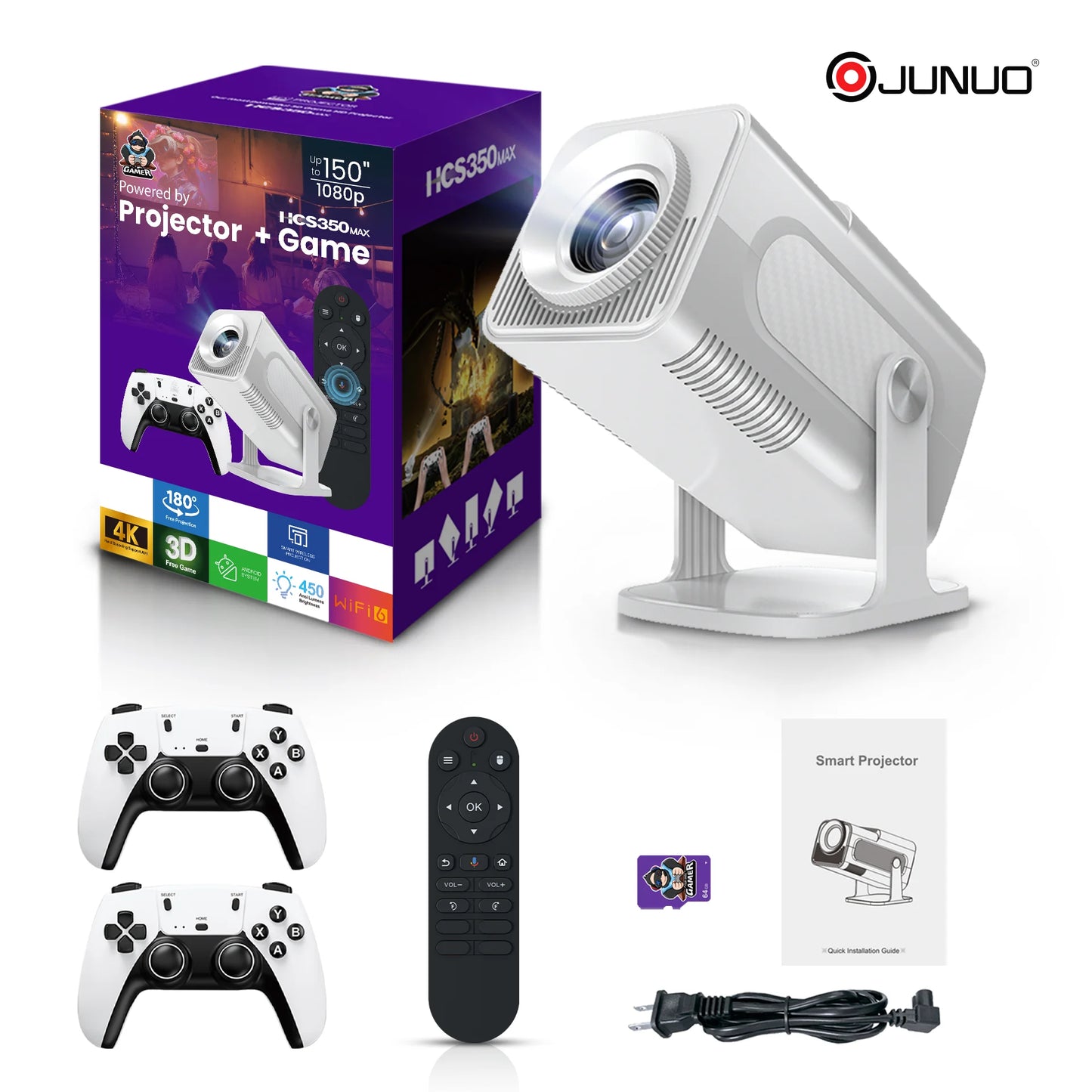 UBISHENG GAME Projector 4K Android Wifi6 Allwinner H713 BT5.0 1080P Cinema Outdoor Portable Projetors