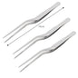 Stainless Steel Kitchen Tweezers & BBQ Tongs, Portable Food Clips — 1 or 3-Pack (14/16/20 cm | 5.5/6.3/7.9 in)