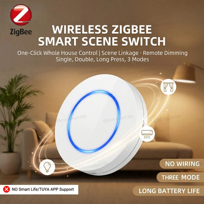 Zigbee Smart Push Button Wireless Scene Switch Home Automation Scenario Controller Battery Powered Work With Zigbee2MQTT Ewelink