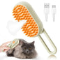 3-in-1 Pet Grooming Brush with Steam Spray - Electric Dog & Cat Hair Remover, Massage Detangler, USB Rechargeable