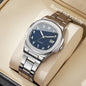 Luxury Men's Square Dial Alloy Strap Quartz Watch - Business & Casual