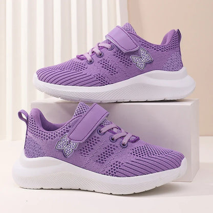 Girls’ Casual Sneakers with Polyester Upper, Sizes 28–40