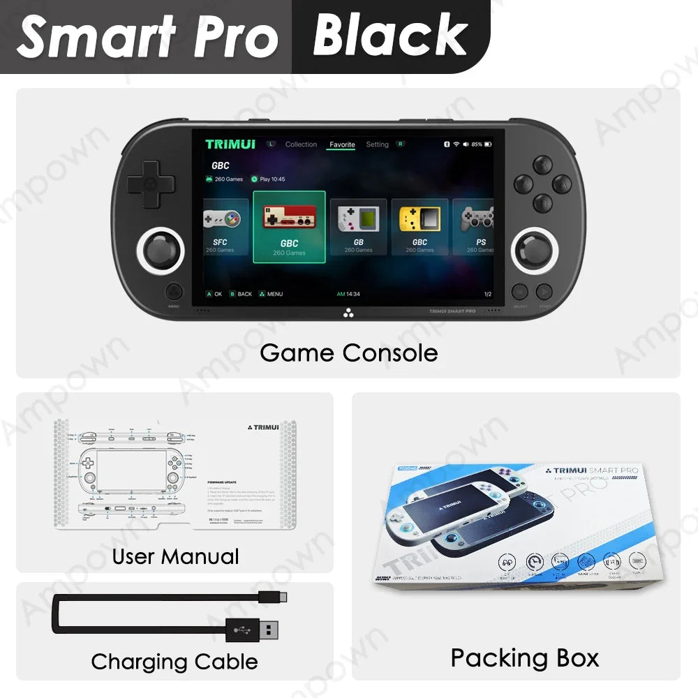 TRIMUI Smart Pro Handheld Game Console - 4.96" IPS, Linux, RGB Joysticks, 5000mAh, Wi-Fi, Moonlight Streaming, 13000+ Games