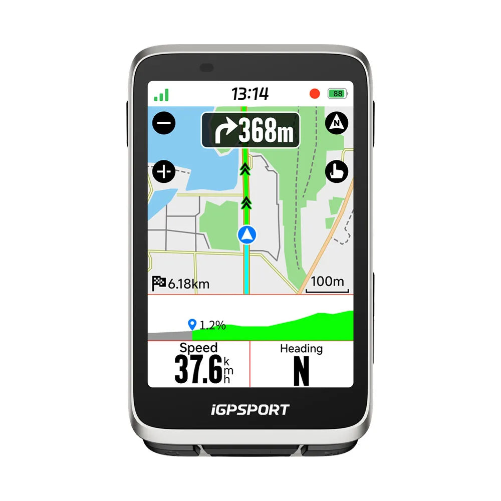 iGPSPORT BiNavi GPS Bike Computer - Touchscreen Map Navigation, 35hr Battery, IPX7, iClimb 3.0, Route Planning
