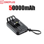 4-in-1 50000mAh Portable Power Bank with Built-in Cables & LED Digital Display — Universal Charger for Smartphones & Tablets