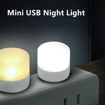 Mini USB Night Light (1/3/5/10-Pack) - Warm White LED Book Reading Lamp, Eye-Protection USB Plug-In